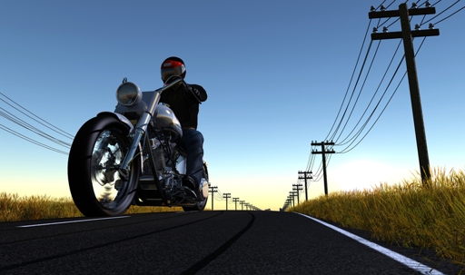 motorcycle rider on the road